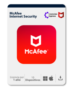 McAfee Internet Security - 1 año – 10 Dispositivos